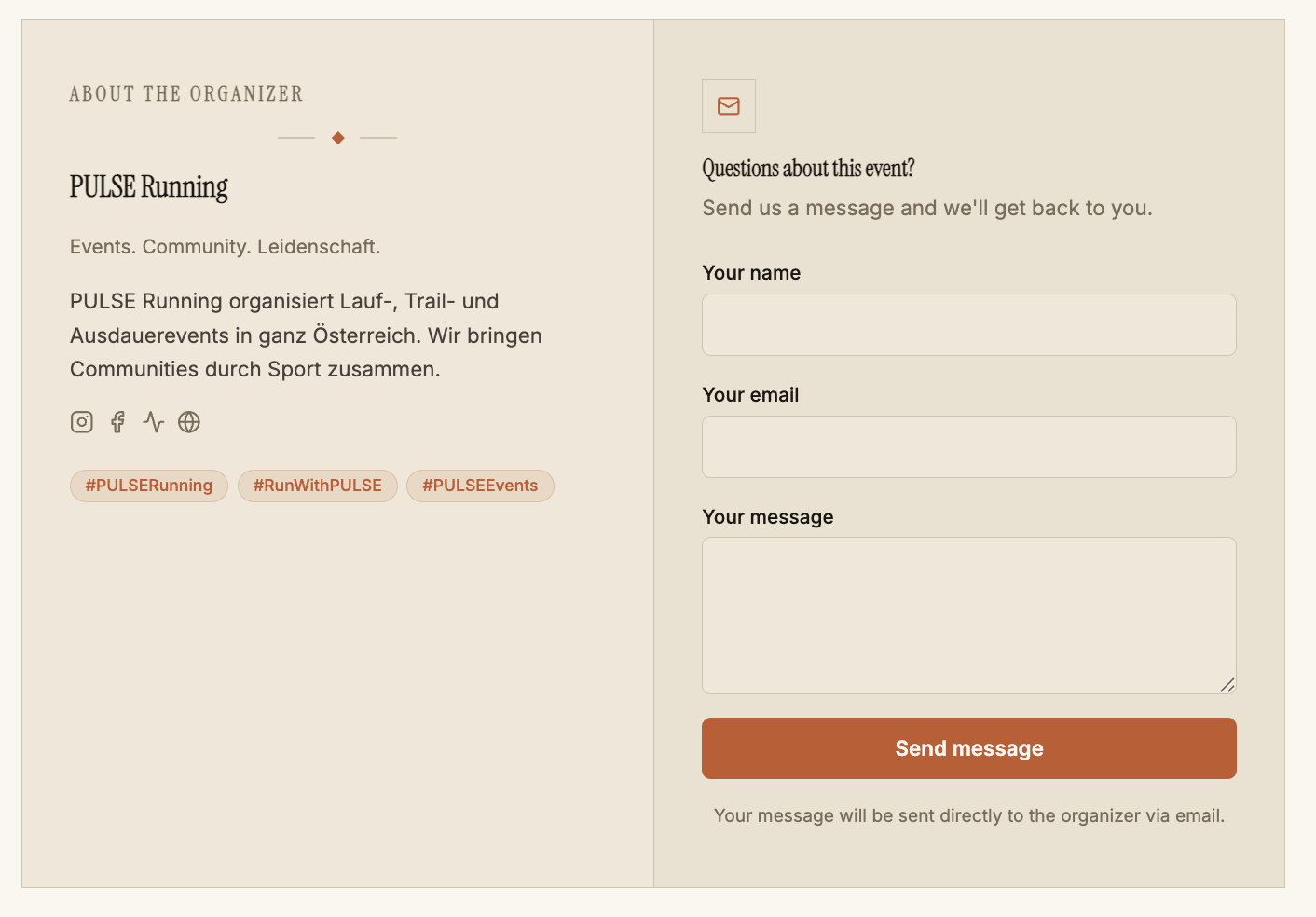 Organizer Section im Terra Theme