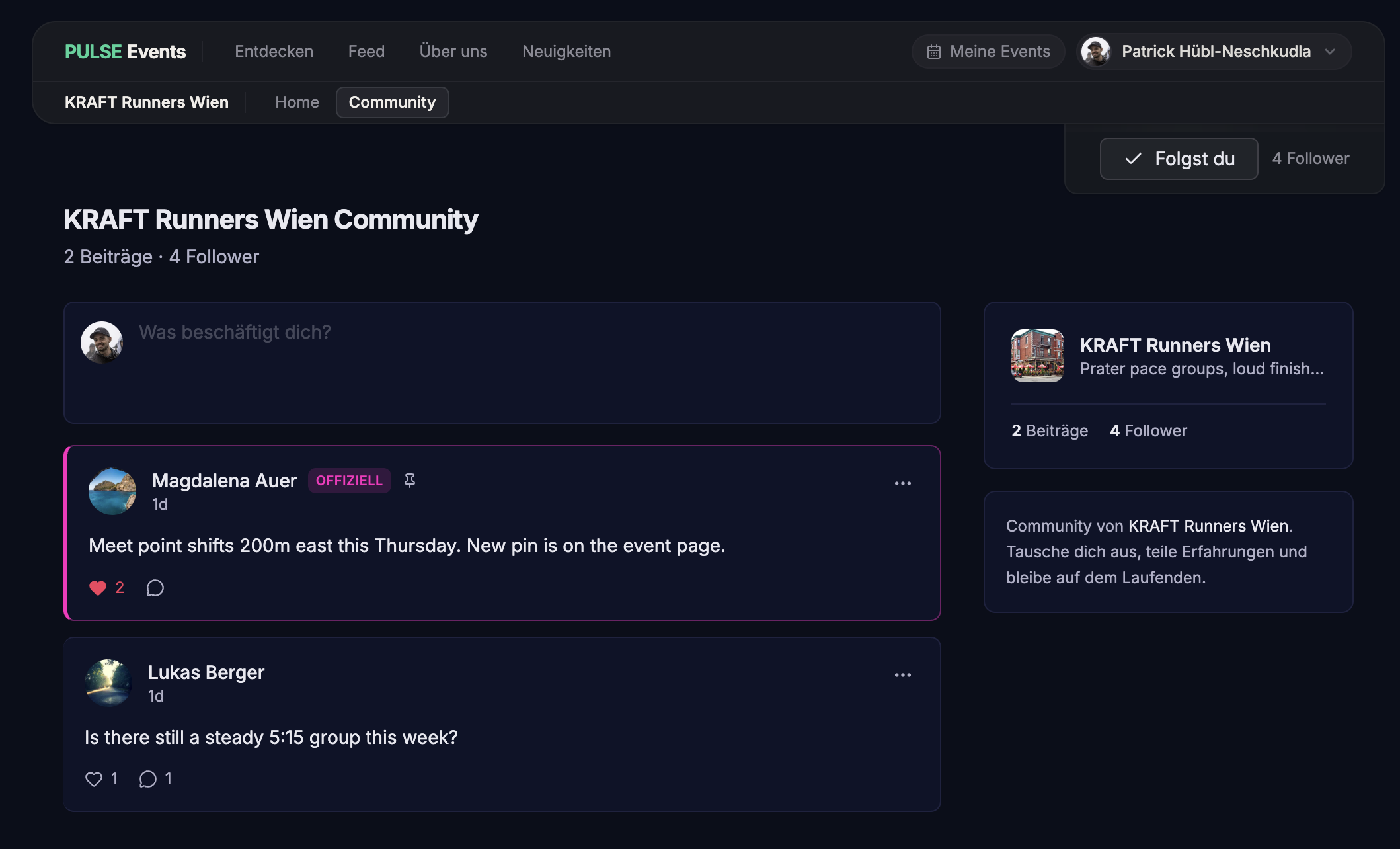 Community Space eines Clubs