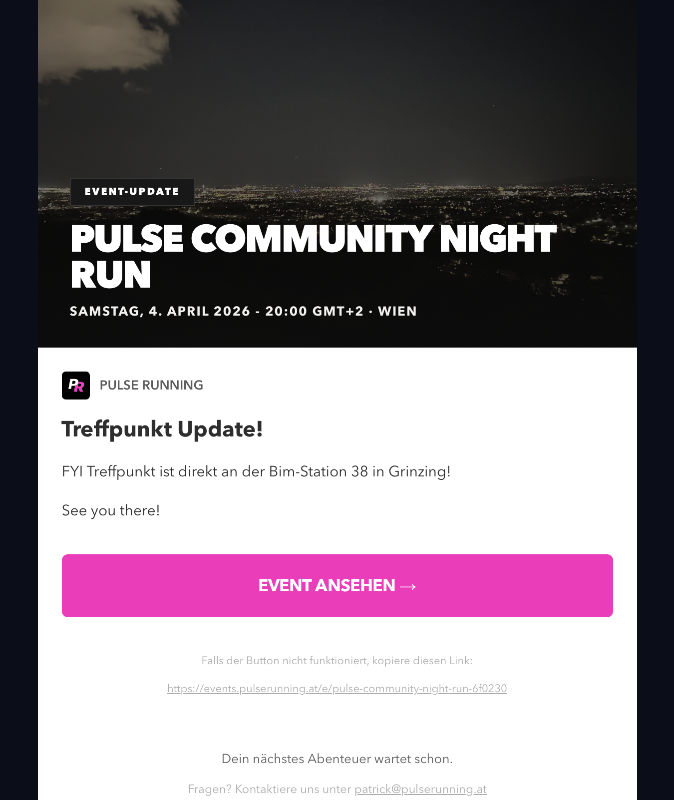 Update-E-Mail im Event-Theme-Stil