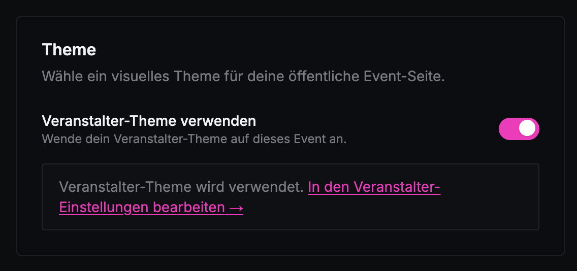 Veranstalter-Theme übernehmen