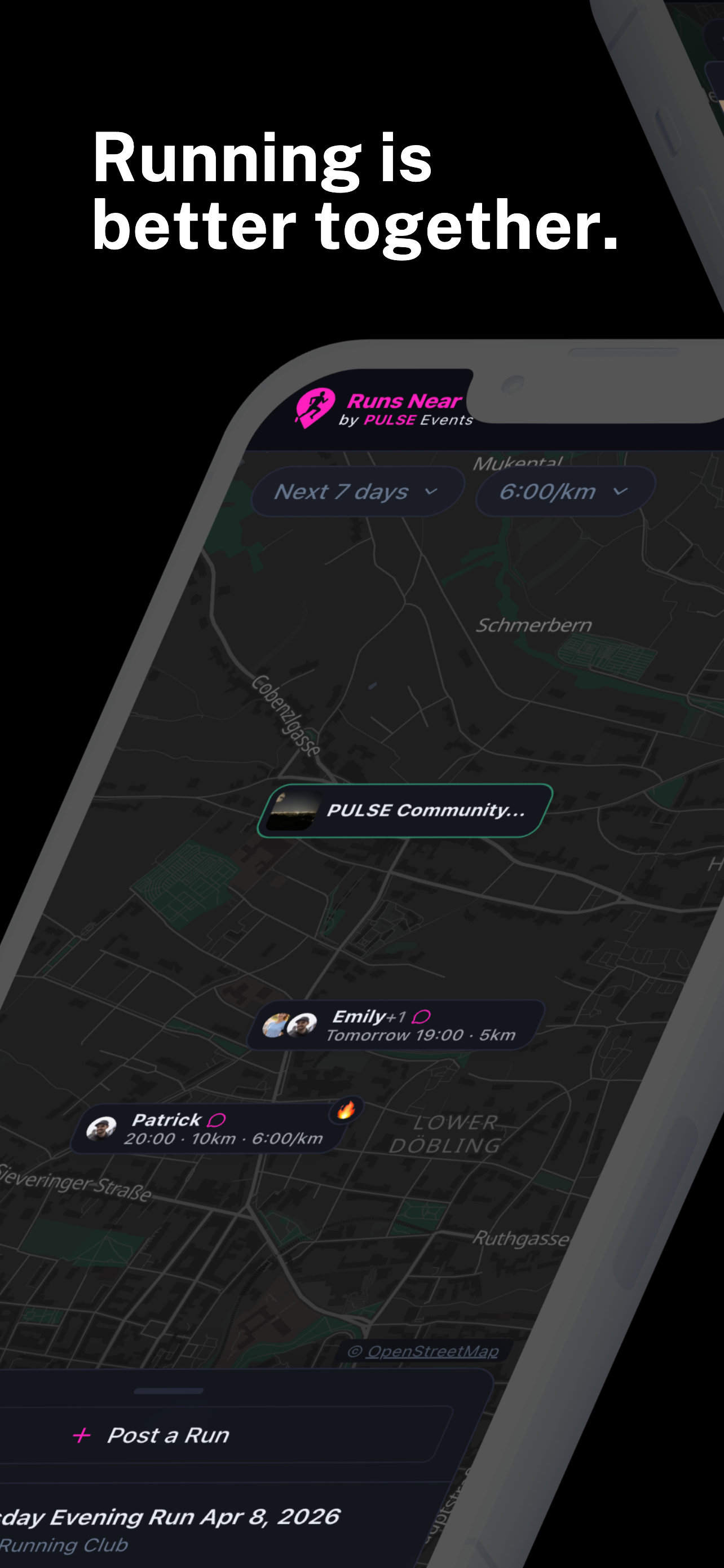 Runs Near You App - Events auf der Karte