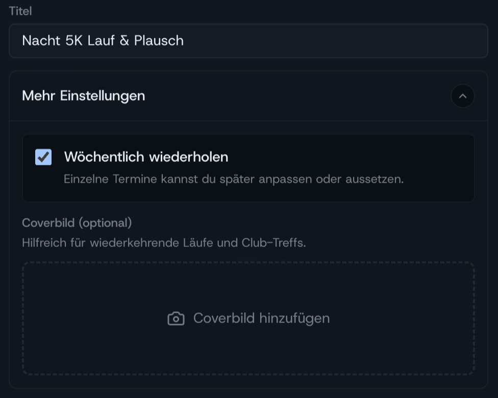 RNY: Wöchentlich wiederkehrende Läufe mit Coverbild